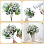 Tigeen 24 Bundles Peonies Artificial Flowers Faux Roses, Pastel Blue - Image 2
