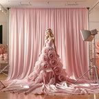 16x10FT Dusry Rose Backdrop Curtains for Wedding Parties, Wrinkle Free Polyester Photography Backdrop Drapes for Birthday Parties Baby Shower Stage Background Stand Decorations 4x10ft,4 Panels - Image 3