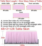 Suppromo 2 Pack 6ft Pink Tulle Table Skirts for Rectangle Tables or Round Tables Pink Tutu Tablecloth Cover for Princess Baby Shower Girls Birthday Party Wedding Cake Dessert Table Decorations - Image 6