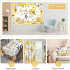 Mcosicka Sweet as Can Bee Honeycomb Bumble Bee Baby Shower Decorations Background Banner (10x8ft (120x96 inch)) - Image 4