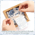 Teenyyou 30 Pack Wedding Favors Small Ceramic Bowls Blue Floral - Image 4