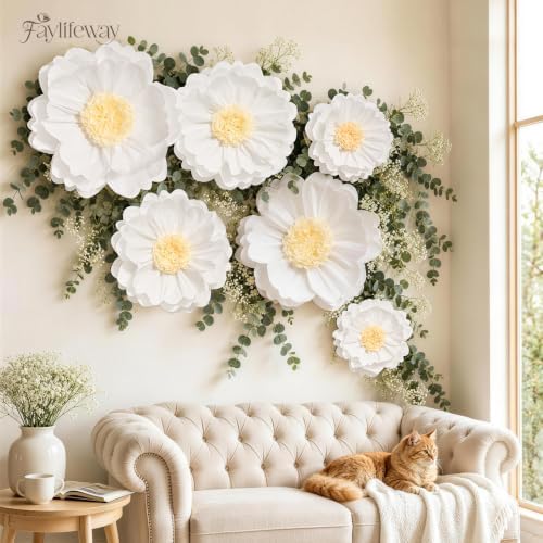 Faylifeway Giant Paper Fowers Decorations for Wall Wedding Home Backdrop - Image 4