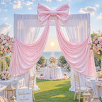 Big Pink Bow for Backdrop Giant Bows Birthday Party Decorations Large Giant Bow Decor, Pink Giant Satin Bow Decoration for Wedding Baby Shower Birthday Photo Booth Arch Wall Decor 24"x16" - Image 5