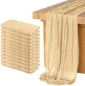 12 Pack Cheesecloth Table Runner, Runner Gauze Boho Wedding Decor Romantic Table Runner for Wedding Birthday Party(35" x 118") (Light Brown) by Home