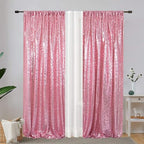Eternal Beauty Fuchsia Pink Sequin Backdrop Curtains, 4 Panels 2x8FT - Image 3