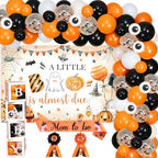 A Little Boo is Almost Due Baby Shower Decorations Orange Black by Funmemoir