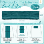 18 Pack Teal Cheesecloth Table Runner 17x108 Inches Boho Home Decor - Image 2