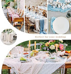 YMHPRIDE 12 Pack Cheesecloth Table Runner 35x120in Royal Blue Table Runner - Image 7