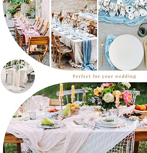 YMHPRIDE 12 Pack Cheesecloth Table Runner 35x120in Yellow Table Runner - Image 7