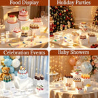 10 Pcs Buffet Risers with Mini Sign and Maker Serving Tongs Cake Cutter, White Acrylic Food Display Stands for Buffet Table Party Catering Dessert Nesting Cube Boxes with Hollow Bottoms (10",9",8",7",6",5",5",4",4",3") - Image 7