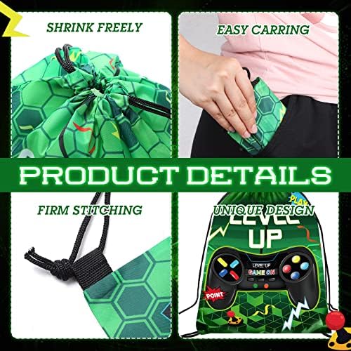 Roowest 36 Pcs Video Game Party Favor Bags for Kids, Green - Image 3