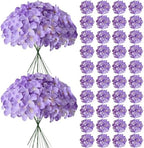 65Pcs Purple Hydrangea Artificial Flowers Bulk，Realistic Silk Fake Flowers with Stems，Faux Hydrangea Flowers for Wedding Home Decor Centerpieces Living Room Garden Party Baby Shower Decoration by Cherica