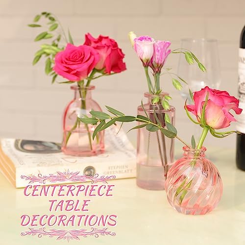 Pink Glass Bud Vases in Bulk 24 Pink Vase Small Vases for Decor - Image 6