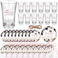Funnymoom 50 Sets Cowgirl Baby Shower Favors for Guests Souvenir A Little Cowgirl is On The Way Acrylic Clear Shot Glasses Thank You Tags with Organza Bags for Wild West Rodeo Theme Birthday Party by Funnymoom