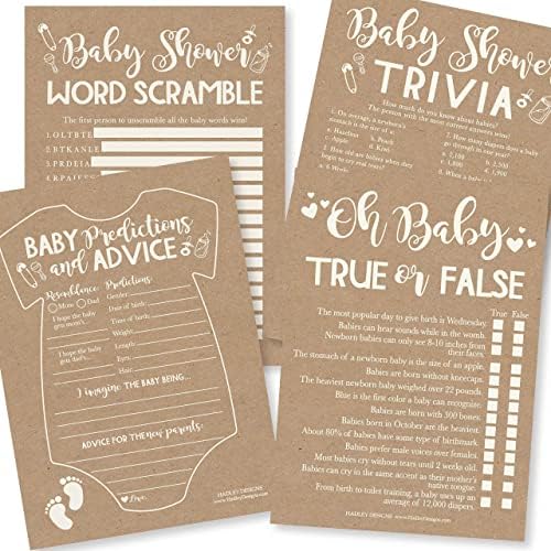 50 Rustic Baby Prediction And Advice Cards, Trivia Games, etc, 25 Love or Labor, Boobs Or Baby Butts Game - 6 Double Sided Cards Baby Shower Games Funny, Baby Shower Party Supplies - Image 3