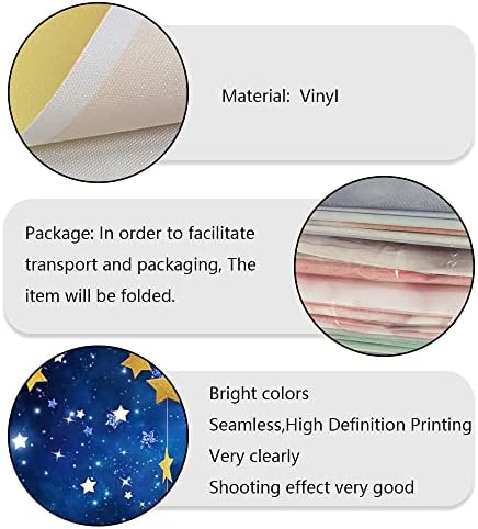 10x6ft Twinkle Twinkle Little Star Backdrops Navy Blue Galaxy Starry Night Gold Stars Photography Background for Adults Newborn Kids Birthday Baby Shower Party Decorations - Image 4