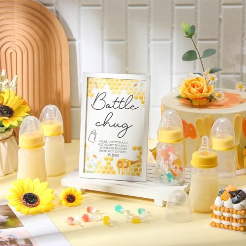 Roowest Bottle Chug Baby Shower Games Favors, Yellow, Bee - Image 4