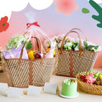 Quzzil 6 Set Empty Gift Baskets Large Woven Bamboo Basket with Handle - Image 5