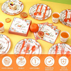 Dandat 350 Pcs Baby Shower Set, Little Cutie, Orange - Image 5