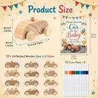 57 Pcs Baby Shower Games Wooden Car DIY Painting Crafts Kit - Image 2