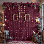 30ft×10ft Wrinkle Free Burgundy Backdrop Curtain Drapes, 6 Panels 5ftx10ft Sheer Tulle Chiffon Backdrop Panels Curtains for Wedding Baby Shower Birthday Party Stage Photo Home Decorations - Image 6