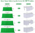 Partisky Green Polyester Table Skirt for Rectangle Tables 14ft, Wrinkle Resistant Pleated Ruffle Table Cloth for Banquet Wedding Trade Baby Shower Display Gift Dining Table - Image 6