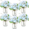 Zeyune 6 Sets Mason Jar Table Centerpiece Artificial Flower, Blue by Zeyune