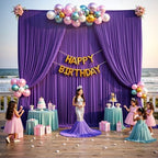 20ftx15ft Purple Backdrop Curtains for Parties, Wrinkle Free Polyester Purple Photo Backdrop Drapes 4 Panels 15 ft Long Back Drop Cloth for Wedding Birthday Photography Background Party - Image 4