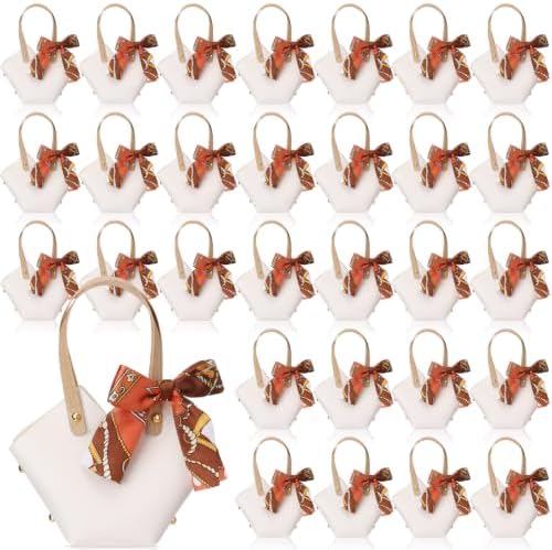 Kacctyen 30pcs Small Purse Gift Bag PU Leather Purse Party Favors, White by Kacctyen