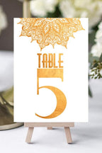 Golden Abstract Table Number Cards Double Sided Party Table Numbers for Reception Baby Shower Anniversary Birthday Bridal Party 4x6 Inch, 100 - Image 2