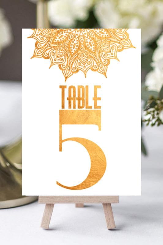 Golden Abstract Table Number Cards Double Sided Party Table Numbers for Reception Baby Shower Anniversary Birthday Bridal Party 4x6 Inch, 100 - Image 2