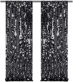 Black Sequin Backdrop Curtain 2 Panels 2ftx8ft Glitter Graduation Party Background for Class of 2026 Prom Birthday Photo Booth Decorations by SoarDream