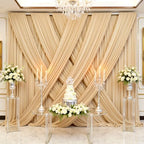 50x12 ft Champagne Backdrop Curtains for Weddings, Birthdays and Photos - Image 2
