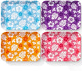 4 Pieces Hibiscus Serving Trays Melamine Platters by Tiangrid