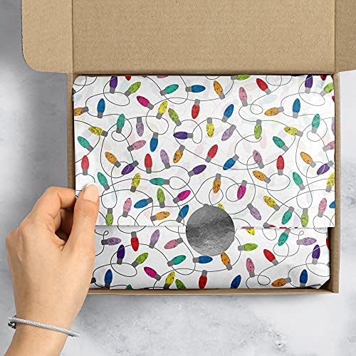 Jillson Roberts 20" x 30" Printed Christmas Gift Tissue, Lights (48 Folded Sheets) - Image 4