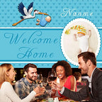 Custom Welcome Home Baby Boy Garden Flag Baby Shower Birth Announcement Family Party Newborn Gender Reveal Lawn Yard Sign Pink Stork Outdoor Decoration Burlap Banner (Blue-Baby Boy)(6x9ft) - Image 6