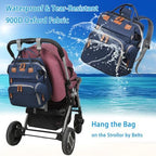 Jeryswet Baby Diaper Bags with Changing Station, Waterproof Large Capacity Diaper Bag Backpack for Moms Dads with USB Charging Port and Stroller Straps, Baby Shower Gifts, Blue - Image 4