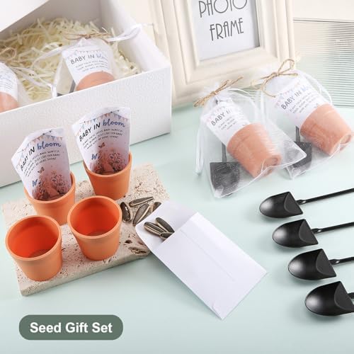 200 PCS Baby Shower Party Favor for Guests Include 50 Flower Seed Packets 50 Pots 50 Organza Bags 50 Garden Shovel for Baby Shower Birthday Party Favor, No Seeds - Image 3