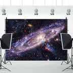 8x6ft Outer Space Planet Galaxy Decorations Backdrop Starry Boys Girls Birthday Background Science Fiction Party Milky Way Universe Solar System Baby Shower Party Banner Photo Booth - Image 3