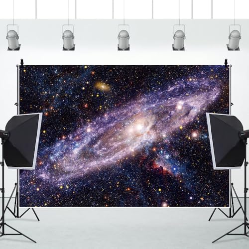 8x6ft Outer Space Planet Galaxy Decorations Backdrop Starry Boys Girls Birthday Background Science Fiction Party Milky Way Universe Solar System Baby Shower Party Banner Photo Booth - Image 3