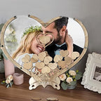 Wedding Guest Book Alternative, Personalized Rustic Drop Box Guest Sign DIY Custom Picture Frame 65 Wooden Hearts,Reception Bridal Baby Shower Birthday Funeral Graduation Anniversar (Heart-Shaped) - Image 6