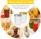 CycleMore Mason Jars 8 oz, 24 Pack Canning Jars with Mixed Color Airtight Lids, Half Pint Canning Jar Ideal for Fermenting, Jam, Honey, Pickling, Wedding/Shower Favors, DIY Decors - Image 4