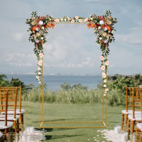 Square Backdrop Stand, Galvanized Color Metal Balloon Arch Stand, Wedding Arch Garden Gazebo Backdrop - for Wedding, Baby Birthday Party, Birthday Party Photo backdrops - Image 6