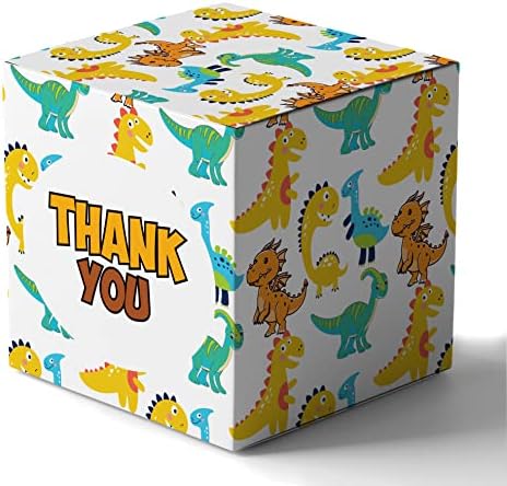 Paper Box - Mini Favor Box For Baby Shower 4x4x4 Inches Paper Gift Boxes, Candy Paper Box For Party Favors, Baby Shower Dinosaur,Boy Theme- Pack Of 20 by Inkdotpot