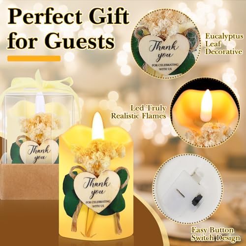 Tujoe 24 Pcs Baptism Party Favors Candles, LED Tea Lights Gift Boxes - Image 2