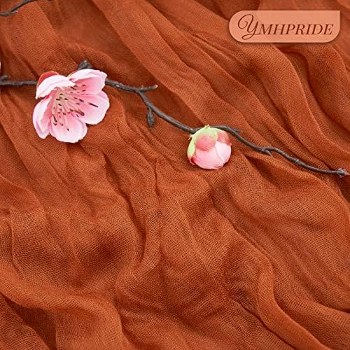 YMHPRIDE 12 Pack Cheesecloth Table Runner 35x120in Terracotta Table Runner - Image 3