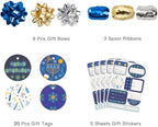 WRAPAHOLIC Hanukkah Wrapping Paper Set - Menorahs, the Star of David, Candles Design Chanukah Wrapping Paper Bundle with Gift Bow & Ribbon & Tag & Sticker - Image 6