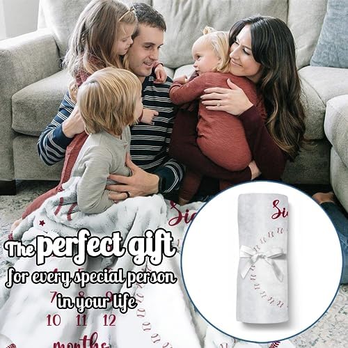 Personalized Baby Milestone Blanket for Boys Girls Baby Month Blanket- First Year Calendar Monthly Growth Chart - Sport Theme Halloween Birthday Gifts for Infant Todder(FixedSize) - Image 5