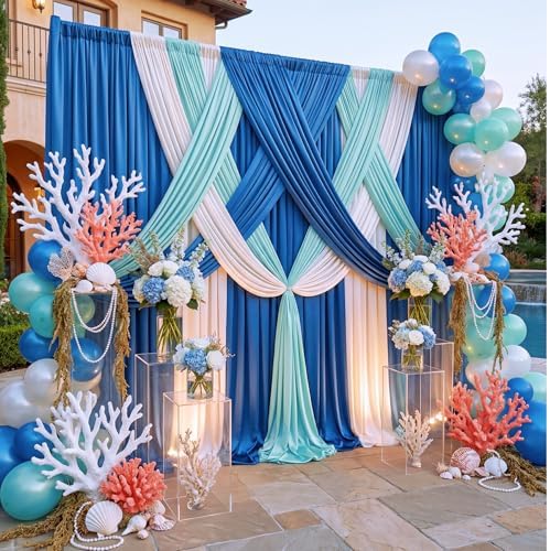 20x12 ft Royal Blue Backdrop Curtains for Weddings, Birthdays and Photos - Image 2