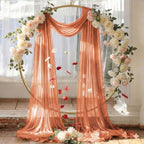Pack of 1 Wedding Arch Drape Panel Fabric 30" x 50ft - Coral Peach - Image 6